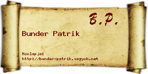 Bunder Patrik névjegykártya