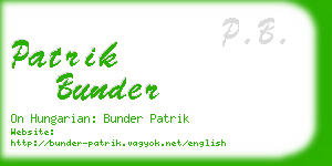 patrik bunder business card